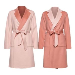 Ralph Lauren Pink Reversible Wool Blend Coat